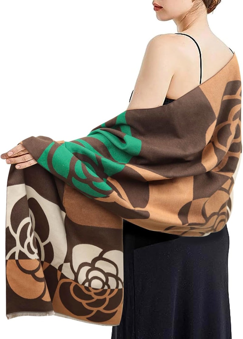 EXTREE Scarfs for Women Pashmina Silky Shawl Wrap for Evening Dressing Blanket Open Front Poncho Cape - Image 5